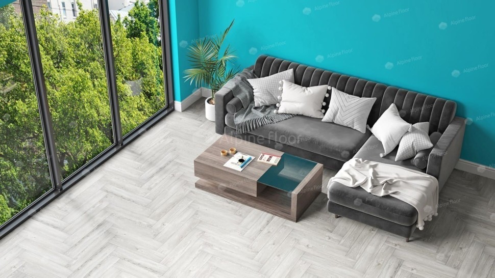 Виниловая плитка "Alpine Floor" Parquet LVT Снежный (590*118*2,5 мм) — купить в Улан-Удэ