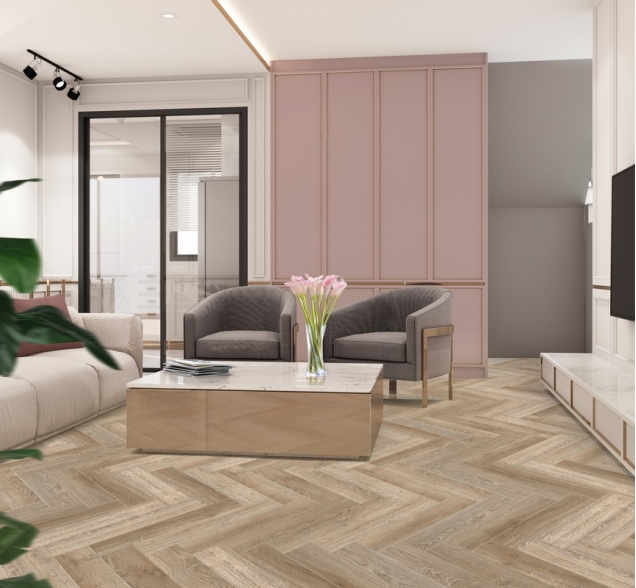 Виниловый ламинат SPC "Cronafloor" Herringbone Дуб Лилль (640*128*4,5 мм) — купить в Улан-Удэ