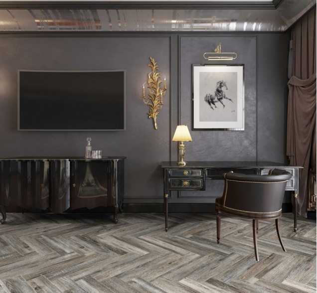 Виниловый ламинат SPC "Cronafloor" Herringbone Дуб Реймс (640*128*4,5 мм) — купить в Улан-Удэ